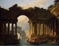 Robert Hubert Architectural Landscape with a Canal  - Hermitage